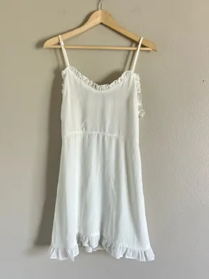 Superdown Charlee White Frill Cami Dress medium  thumbnail 3