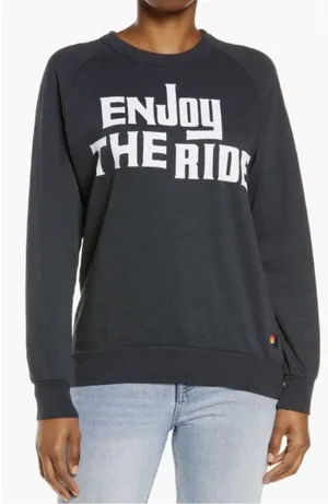Aviator Nation Enjoy the Ride Charcoal Gray Pullover Sweatshirt Size XS thumbnail 1