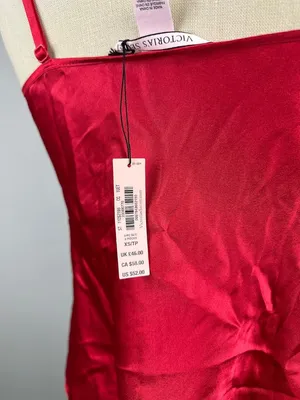 Victoria's Secret Satin Lace Camisole Top Red XS thumbnail 7