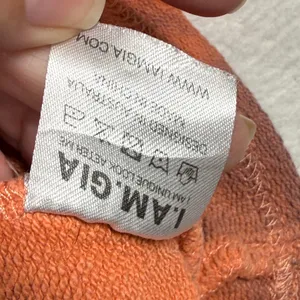 I.AM.GIA Womens XS Orange Brown Tie Dye Oversized Hoodie Embroidered Logo Cotton thumbnail 6
