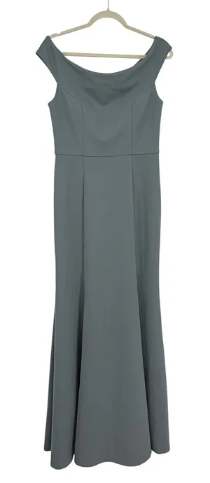 Jenny‎ Yoo Collection Women 10 Blue Off Shoulder Mermaid Maxi Dress Evening Gown thumbnail 1