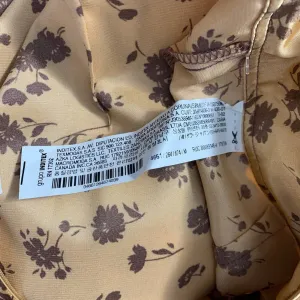Zara Floral Print Slip Midi Skirt In Tan Gold Brown Satin Size‎ US Medium thumbnail 13