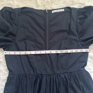 Abercrombie & Fitch Dress Long Sleeve Poplin Babydoll Mini Black Tall Sz MT thumbnail 10