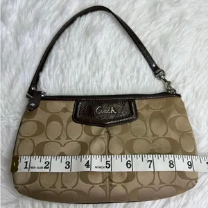 COACH y2k Brown Signature Canvas Wristlet Mini Purse thumbnail 10