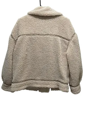 Z Supply Ari Sherpa Jacket Cream Womens Size Medium Teddy Fleece Oversized Coat thumbnail 10