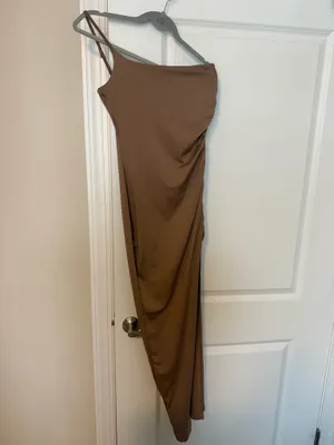SheIn One Shoulder Drawstring Side Split Thigh Dress thumbnail 3