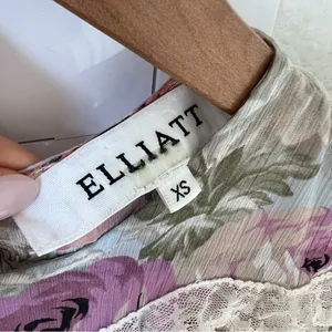 ELLIATT Karishma Romper with Lace Trim in Floral Watercolor thumbnail 8