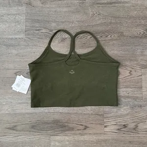 Beyond Yoga Spacedye Slim Racerback Cropped Tank Army Green Heather Size XXL NWT thumbnail 4