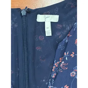 Joie Romper Womens Navy Blue Floral Ruffle Long Sleeve V-Neck Size M thumbnail 3