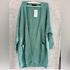 Elegant Green Women's Cardigan Sweater thumbnail 2