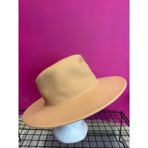 Universal Threads Tan Wide Brim Fedora Hat Camel Felt Boho Style thumbnail 6