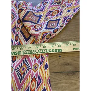Chicos‎ Womens Size 0 Linen No Iron Button Up Shirt 3/4 Sleeve Aztec Colorful thumbnail 5