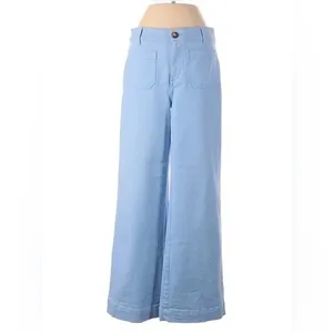 Loft The Palmer Wide Leg Pants Light Blue High Rise Trousers Workwear Size 4 thumbnail 3