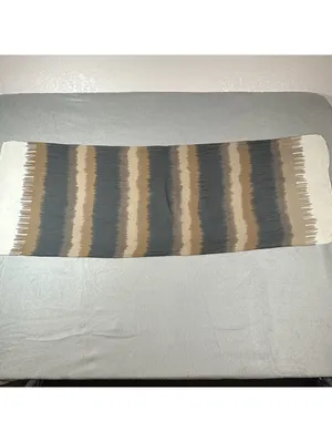 Vintage Lightweight Brown and Black Striped Scarf thumbnail 2