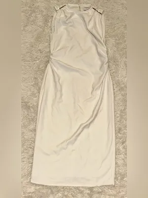NEW Reiss Bronte Ruched Sleeveless ivory Midi Dress sz 4 thumbnail 4