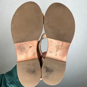 Cole Haan Minetta Leather Ankle Strap Sandals Orange Tan Buckle Women Size 7‎ thumbnail 5