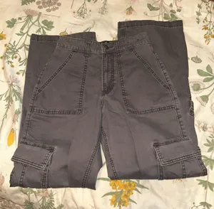 Hollister grey cargo jean pants thumbnail 1