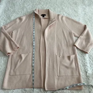 J Crew Womens Merino Wool Dusty Pink Blazer M Cardigan Preppy Country Club Core thumbnail 4