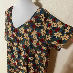 Natural Life Claire Maxi Dress in Blue Tan lilies WOMENS LARGE thumbnail 4