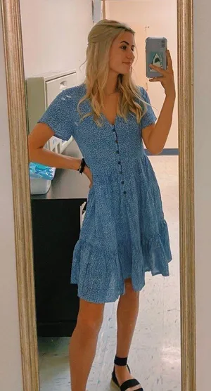 blue flowy dress thumbnail 1