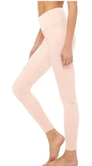 ALO YOGA Pink‎ Nectar Velvet Velour Leggings Size Large Y2K thumbnail 1