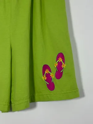 Johnny Was Shorts Women’s Small Neon Green Shorts Pink Sandal Embroidery thumbnail 2