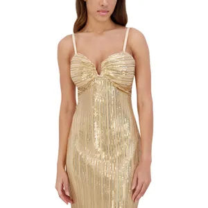 Siena Womens Sequined Midi Dress SATP1740 Gold Yellow 6 thumbnail 7