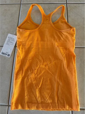 Lululemon Ebb To Street Tank Padded Citrus Sizzle Tone Size 6 NWT thumbnail 2