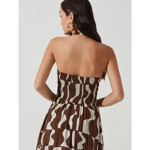 NWT Astr The Label Brown Mariella Halter Maxi Dress Size XS thumbnail 4