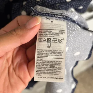 Old Navy Navy Blue Polka Dot Smocked Mini Dress Size M thumbnail 5