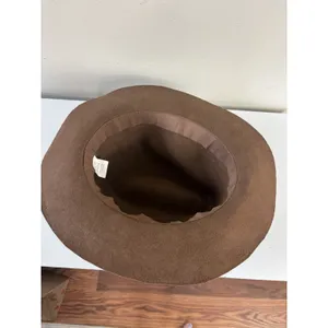 100% Wool Felt Brown Brim Hat Fedora Women’s O/S Western Boho thumbnail 4