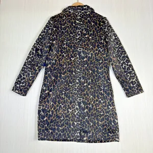 Apt 9 Womens Cheetah Leopard Print Overcoat Single Button Long Jacket Small NEW thumbnail 7