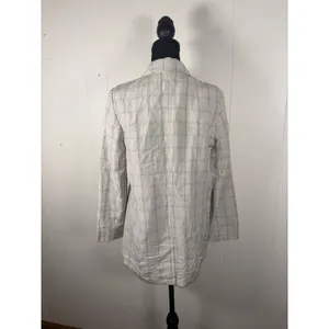 Madewell Dorset Blazer Windowpane Size S Minimalist‎ Oversized Linen thumbnail 2