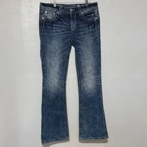 Miss Me Size 31 Signature Bootcut Jeans Y2K Embellished Bling Distressed Denim thumbnail 2