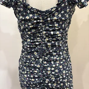 Dress‎ Forum Navy Blue Daisy Ditsy Floral Ruched Ruffle Flounce Mini Dress Small thumbnail 8