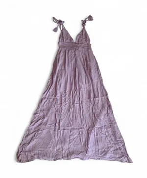 Lilac Tassel Tie Strap Maxi Dress Size Small thumbnail 2