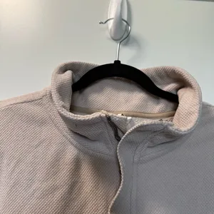 Avalanche Women's Half Zip Tan‎ Neutral Textured Fleece Pullover Sweatshirt XL thumbnail 3