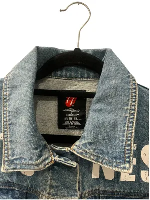Rolling Stones Forever 21 Denim Vest Medium Back Patch Rock Band Concert Jean M thumbnail 3