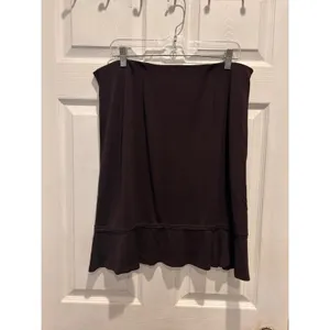 VTG Max Studio Womens Brown Ruffle Hem Knee Length Skirt Size‎ L Made in USA thumbnail 3