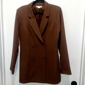 Chocolate Double-Breasted Blazer thumbnail 2