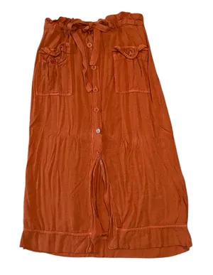 Don't Ask Why Button Front Pleat Ruched Midi Skirt thumbnail 1