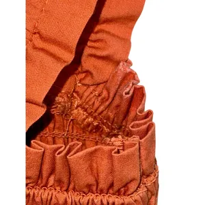 Abercrombie & Fitch Rust Orange Smocked Tiered Sleeveless Mini Dress Womens XS thumbnail 10