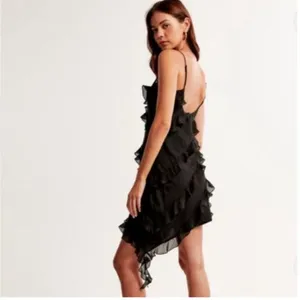 Abercrombie and Fitch White Ruffle Slip Asymmetrical Dress Size XS NWT thumbnail 3