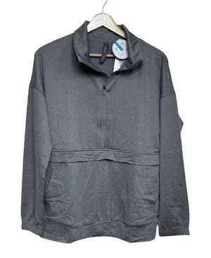 Mondetta Active Pullover  Spandex‎ Quarter Zip Kangaroo Pocket Gray large thumbnail 1