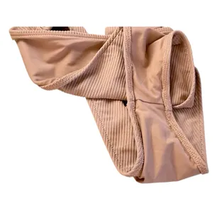 Frankies Bikinis Cherub Connor Ribbed Scoop Bikini Set ‎ Brown Taupe Size XL thumbnail 5