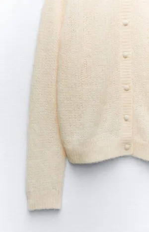 ZARA sweater cardigan jacket knitted button up boho thumbnail 7