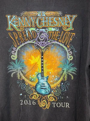 Kenny Chesney Spread The Love 2016 Tour Mineral Wash Graphic Concert T-Shirt thumbnail 4