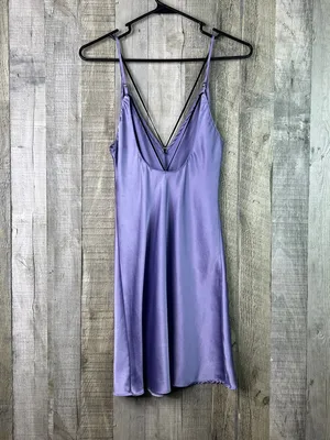 Victoria’s Secret XS Purple Satin Nightie Cami Slip Dress w/ Adjustable Straps thumbnail 2