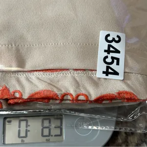 Lucy Paris Women’s Size L Cream Tan Orange Lace Hem Tank Sleeveless Sheath Dress thumbnail 8