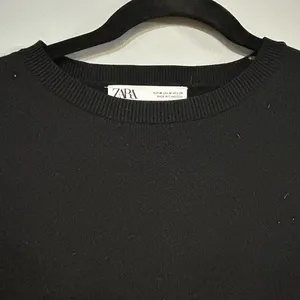 ZARA basic minimalist Black Long Sleeve Crew Neck knit Tunic‎ Top Size Medium thumbnail 3